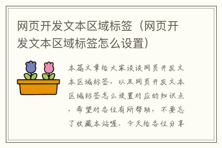 网页开发文本区域标签（网页开发文本区域标签怎么设置）