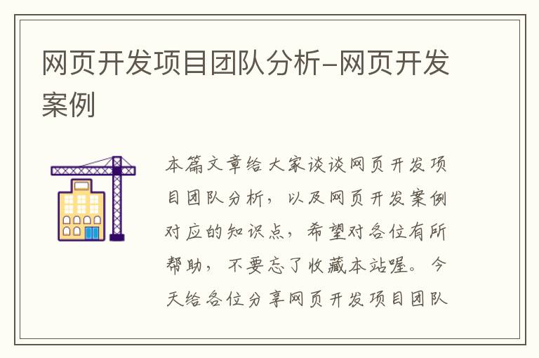 网页开发项目团队分析-网页开发案例