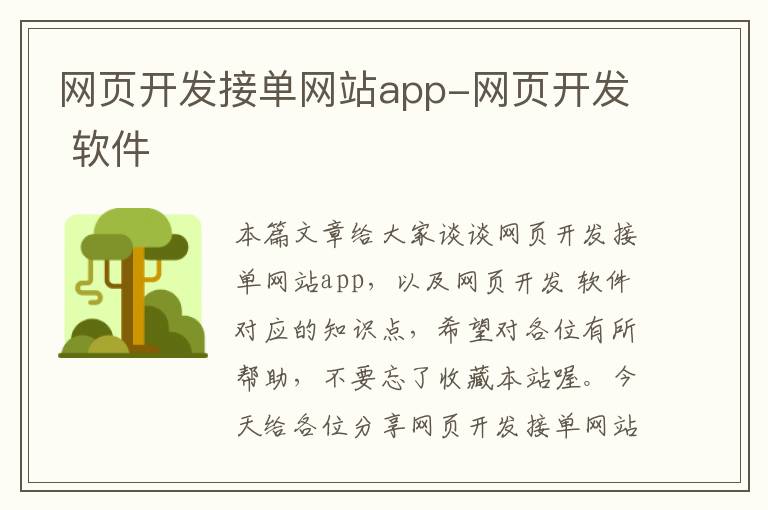 网页开发接单网站app-网页开发 软件