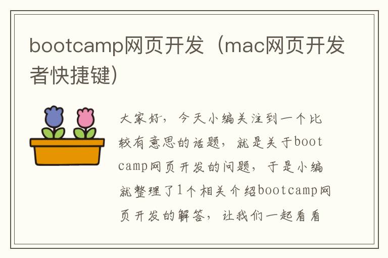 bootcamp网页开发（mac网页开发者快捷键）