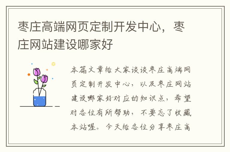 枣庄高端网页定制开发中心，枣庄网站建设哪家好