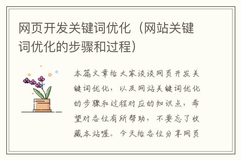 网页开发关键词优化（网站关键词优化的步骤和过程）