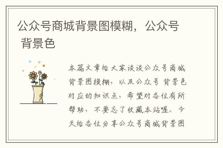 公众号商城背景图模糊，公众号 背景色