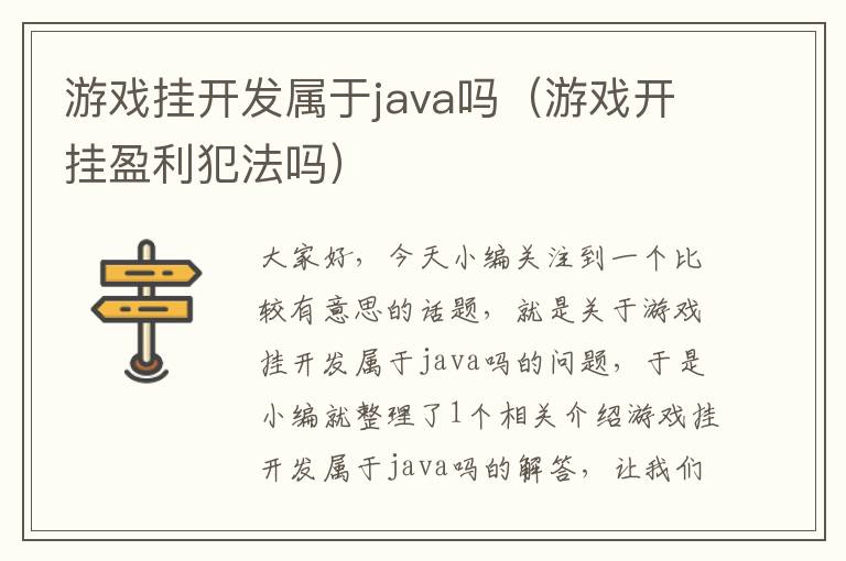 游戏挂开发属于java吗（游戏开挂盈利犯法吗）