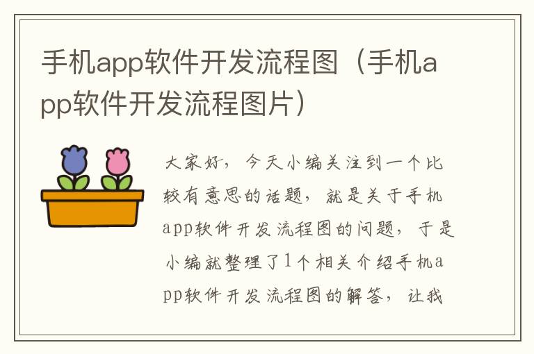 手机app软件开发流程图（手机app软件开发流程图片）