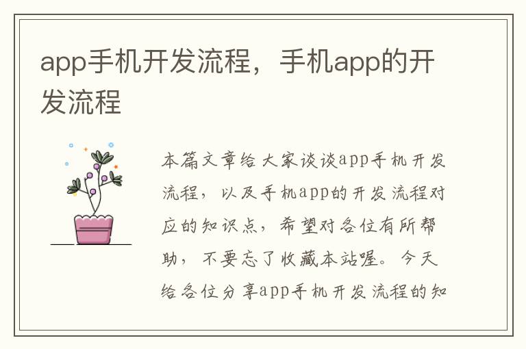 app手机开发流程，手机app的开发流程