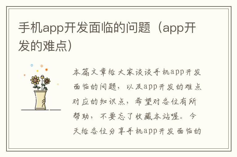 手机app开发面临的问题（app开发的难点）