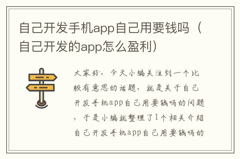 自己开发手机app自己用要钱吗（自己开发的app怎么盈利）