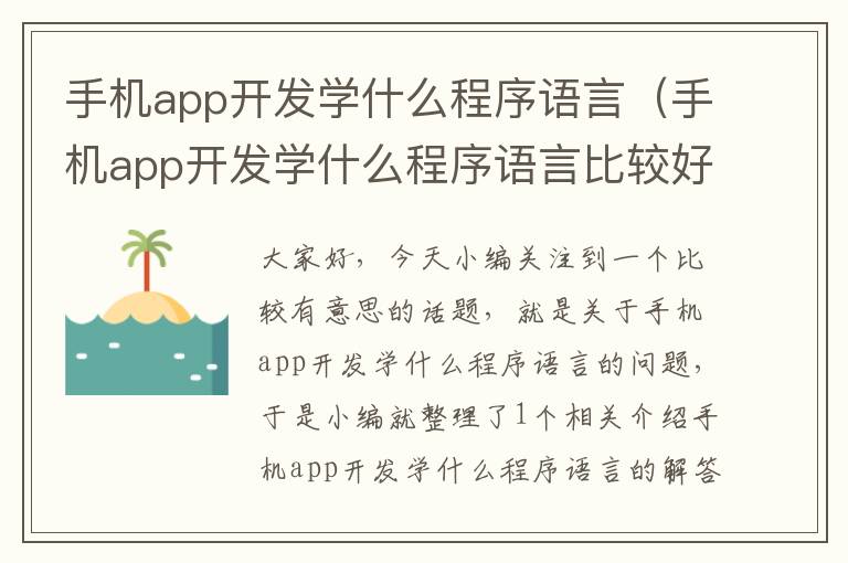 手机app开发学什么程序语言（手机app开发学什么程序语言比较好）