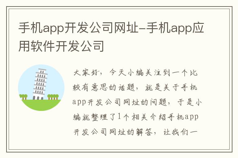 手机app开发公司网址-手机app应用软件开发公司