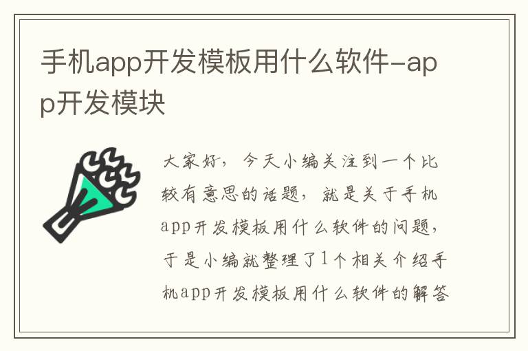 手机app开发模板用什么软件-app开发模块