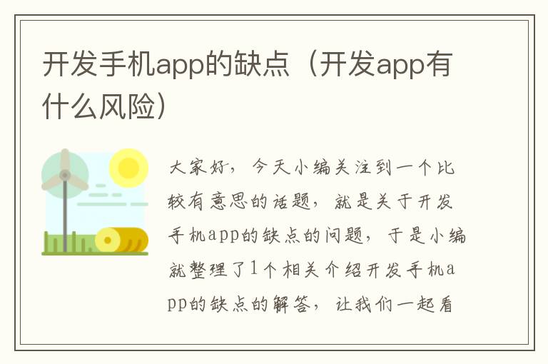 开发手机app的缺点（开发app有什么风险）