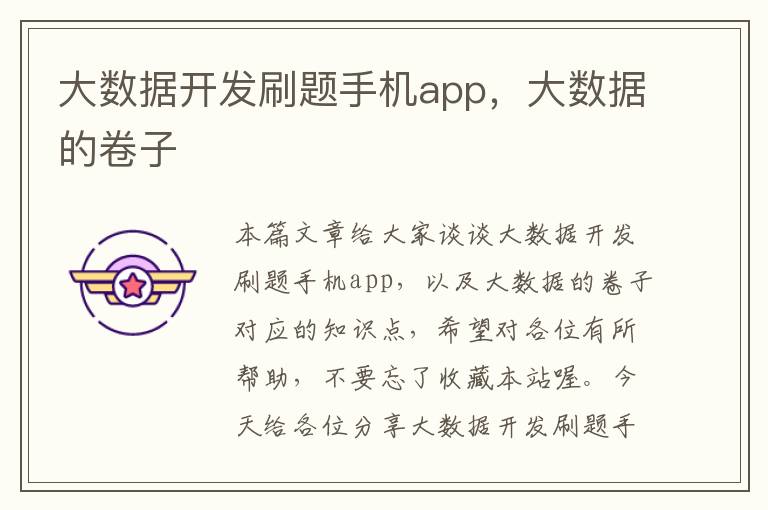 大数据开发刷题手机app，大数据的卷子